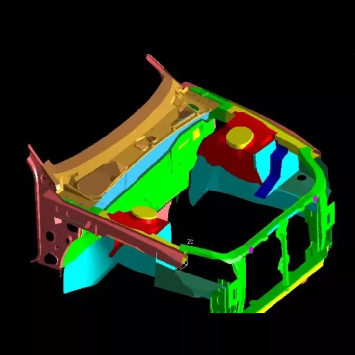 Montage van motorcompartiment voor auto's Stempelmatrijzen